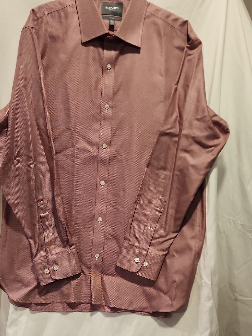 Bonobos Men's Dress Shirt - Wine Red Textured